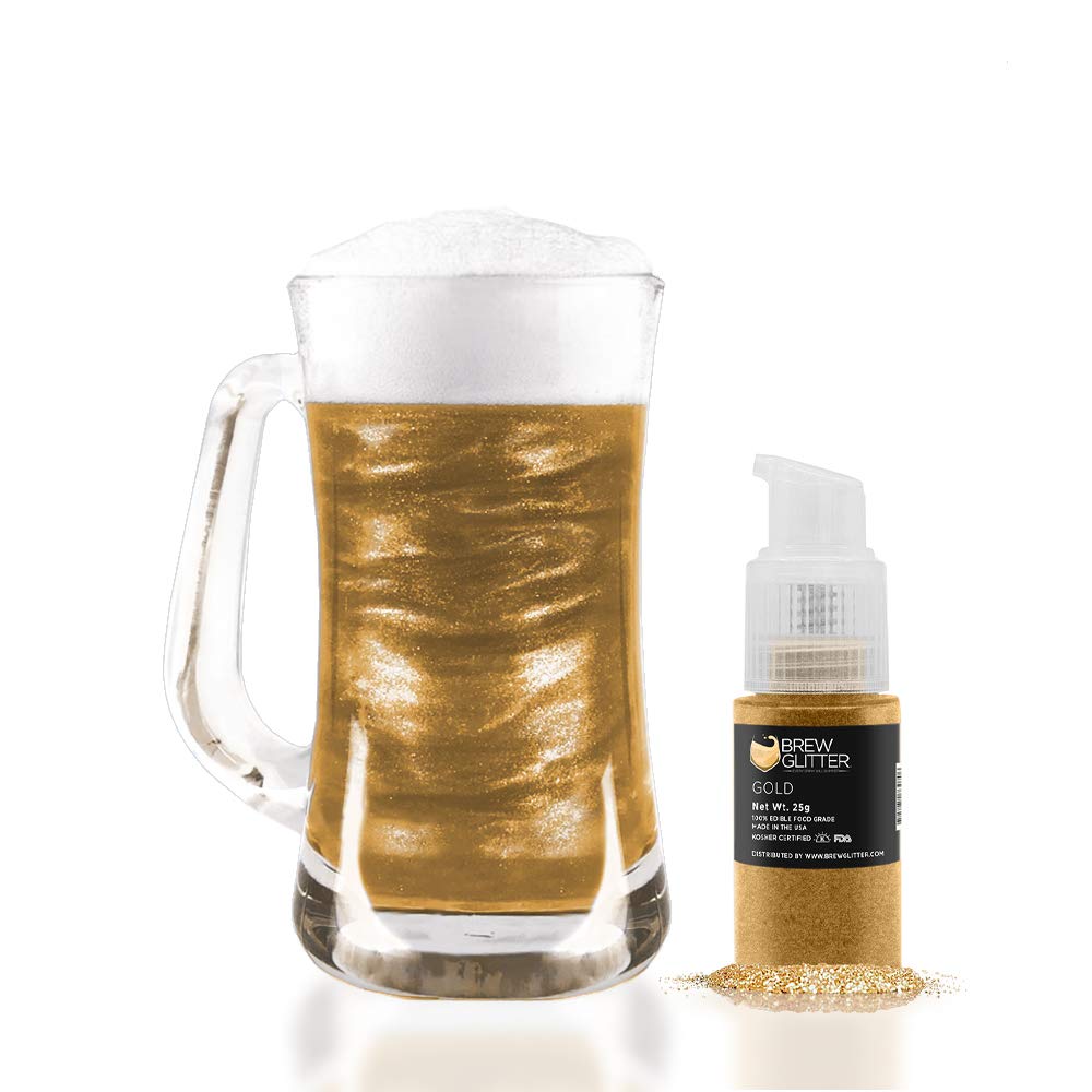 Brew Glitter - Gold (25g 1x Pump) | 100% Edible Glitter For Drinks, Cocktails, Beer & Beverages