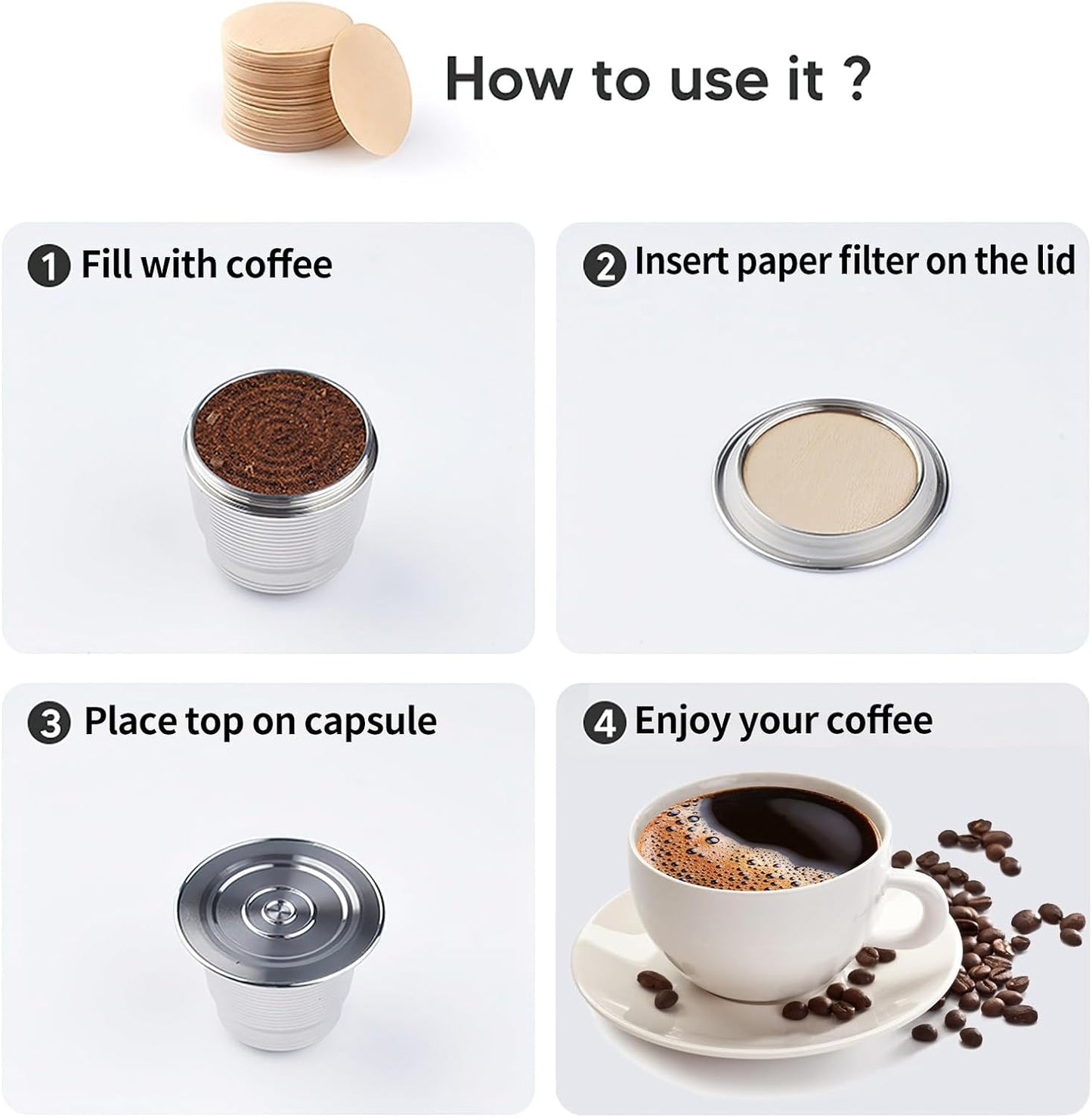 800 Count Espresso Coffee Filters, 53 mm Unbleached Round Coffee Paper Filter for Espresso Machine, Disposable Coffee Filter Compatible with Espresso Coffee Maker