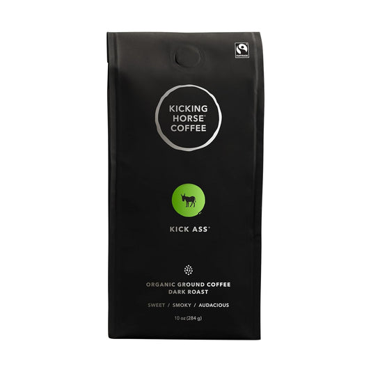 Kicking Horse Coffee, Kick Ass, Dark Roast, Ground, 10 Oz - Certified Organic, Fairtrade, Kosher Coffee