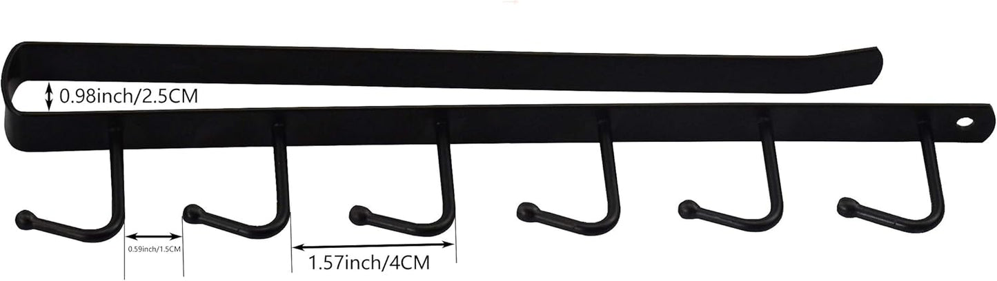 eywlwaar Cabinet Mug Holder Mug Cups Cabinet Mug Hooks Kitchen Storage Hanging Hooks (2 Pack-Black)