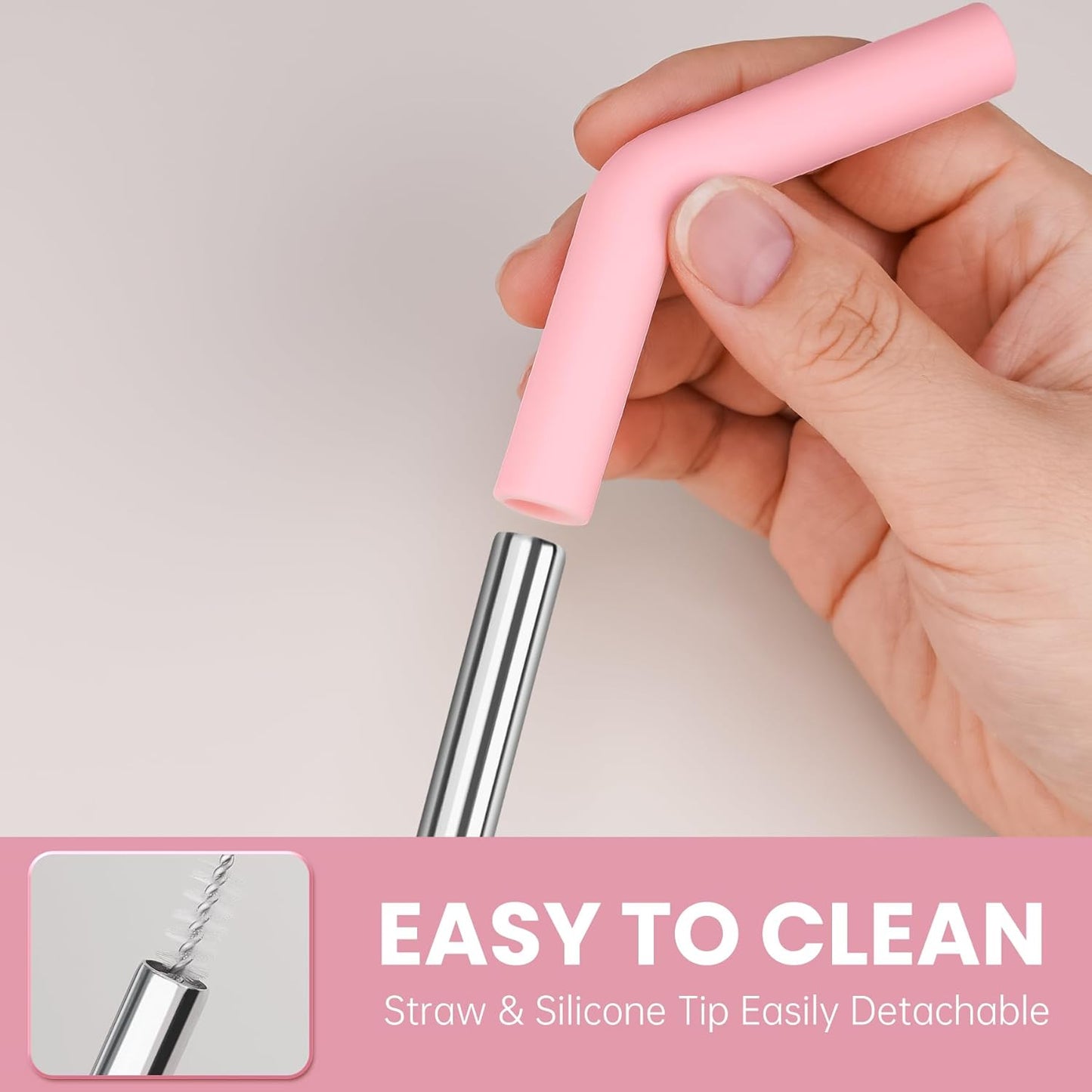 Tomorotec 6-Pack Reusable Stainless-Steel Straws with Silicone Tips, 3 Sizes Compatible with Stanley Tumblers 40OZ 30OZ 20OZ 14OZ, Dishwasher Safe, Includes 2 Cleaning Brushes (Candy Land)