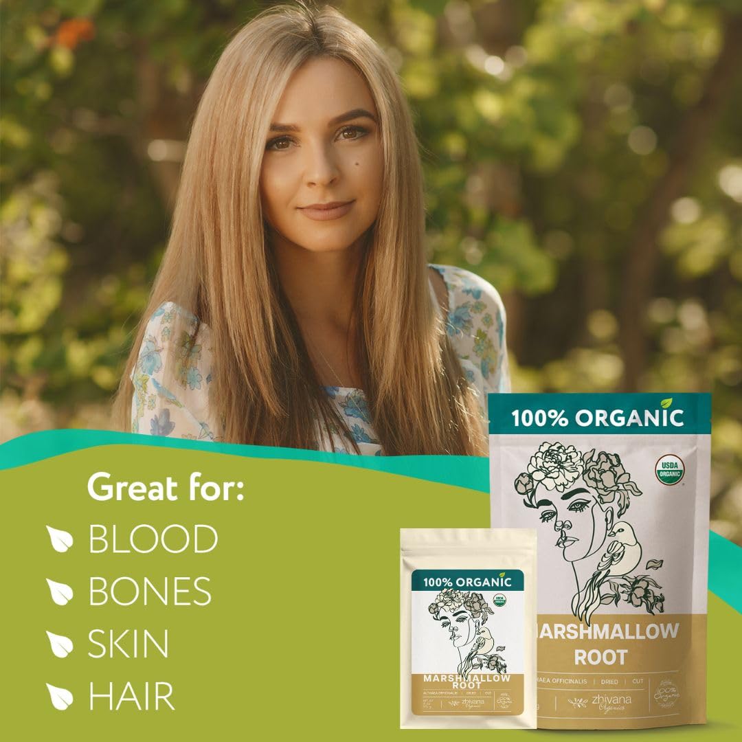 Organic Marshmallow Root Tea – Loose Cut Althaea officinalis – 4 oz