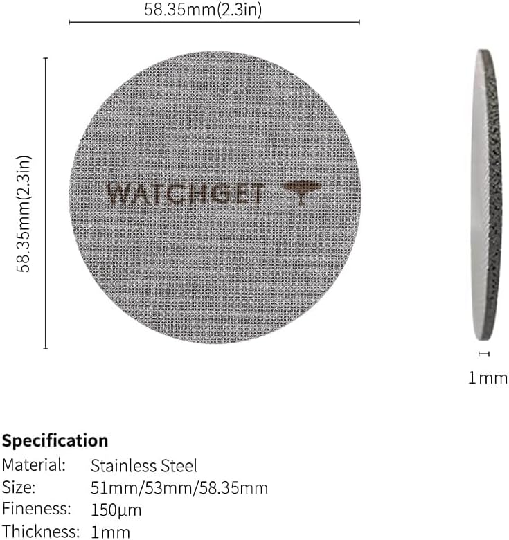 watchget 58.35mm Espresso Puck Screen, Lower Shower Screen 1mm Thickness 150μm Metal Reusable 316 Stainless Steel Fine Coffee Filter Mesh for Espresso Protafilter Basket 58mm