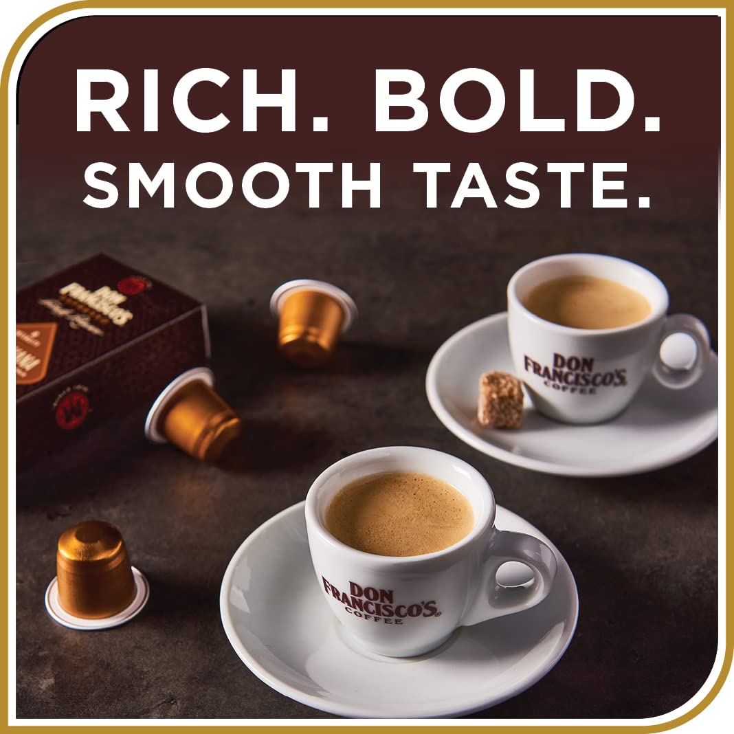 Don Francisco's Old Havana Espresso Pods: 80 Recyclable Aluminum Capsules, Intensity 8 Medium Dark Roast, Nespresso Original Line Compatible - Bold Cuban-Style coffee with Nutty Notes