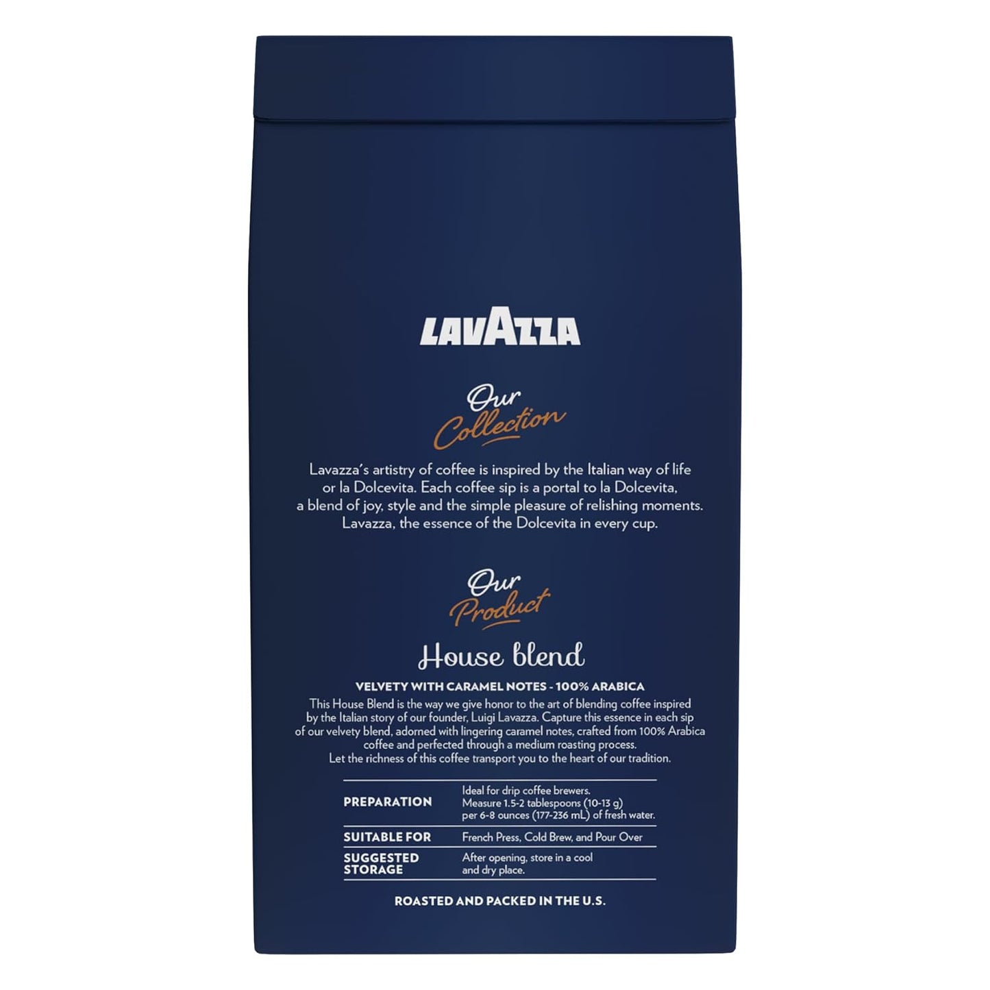 Lavazza Perfetto Ground Coffee Blend, Dark Roast, 20 Ounce, Value Pack, Caramel flavor with Dark and Velvety Texture, 100% Arabica