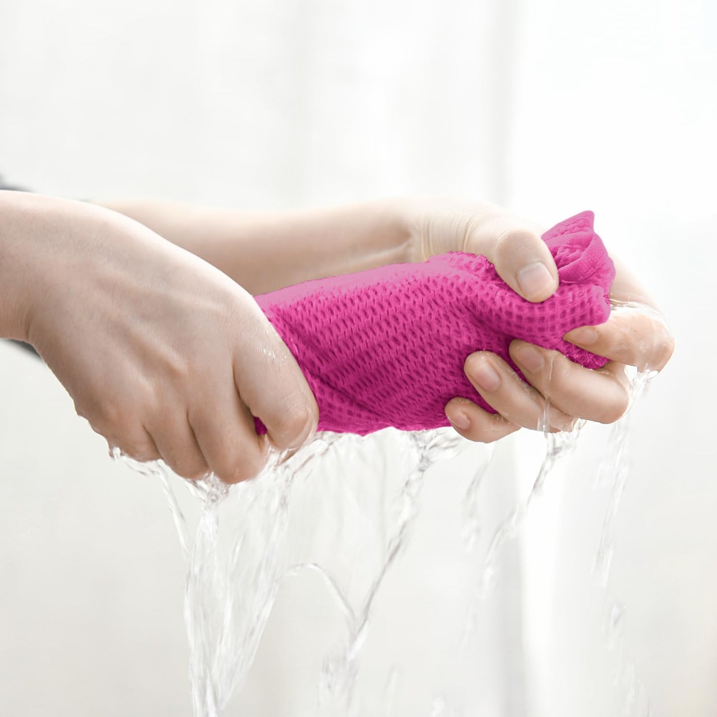 Artoid Mode 100% Cotton Rose Red Waffle Weave Kitchen Dish Cloths, 13x28 Inch Ultra Soft Absorbent Quick Drying Kitchen Dish Towels Set of 4