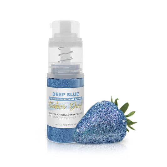 Bakell - Deep Blue Tinker Dust (4g, 1x Mini Spray Pump) Edible Glitter for Food, Desserts, and Beverages!