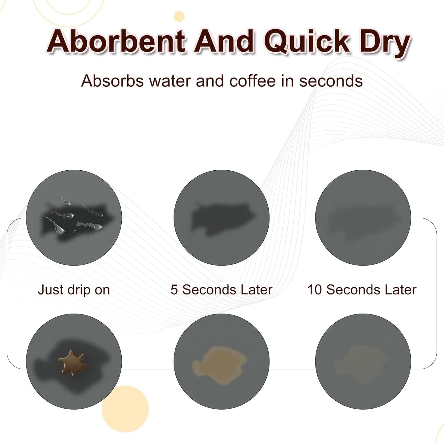 BLESWIN Dish Drying Mat for Kitchen, 15.7'' x 23.6'' Coffee Bar Mat for Countertops, Coffee Station Matt with Non-slip Rubber Backed, Absorbent Dish Dying Mat for Kitchen Counter, Gray