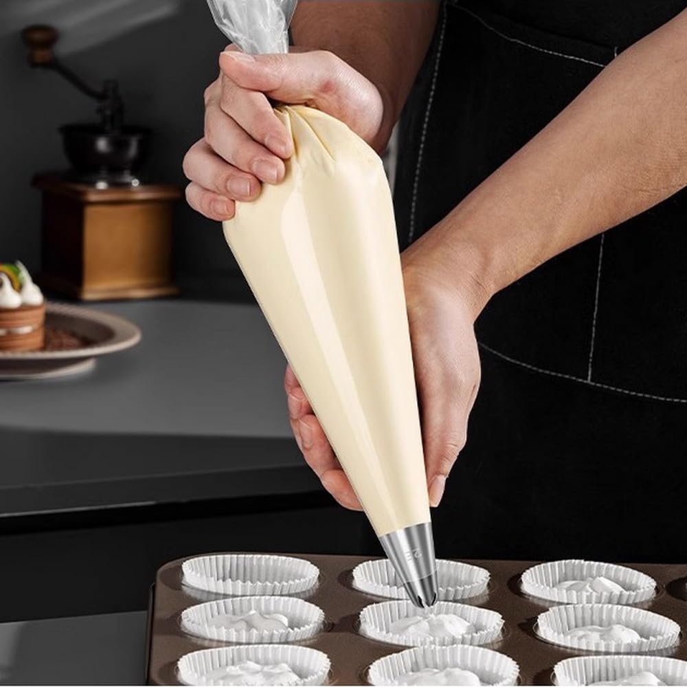22 Inch Pastry Bags Disposable, 100 Pcs Thick Long Piping Decorating Bags for Frosting, Royal Icing, Professional Cupcake Cake Supplies for Baking and Decorating