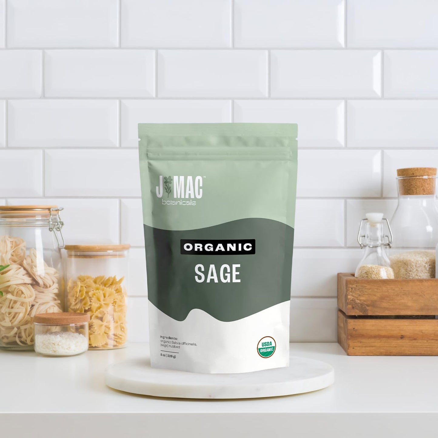 J Mac Botanicals, Organic Rubbed Sage (2 oz), Certified USDA Organic, Dried Rubbed Sage Leaf. Culinary Grade-excellent for sausage making, fresh Albanian harvest