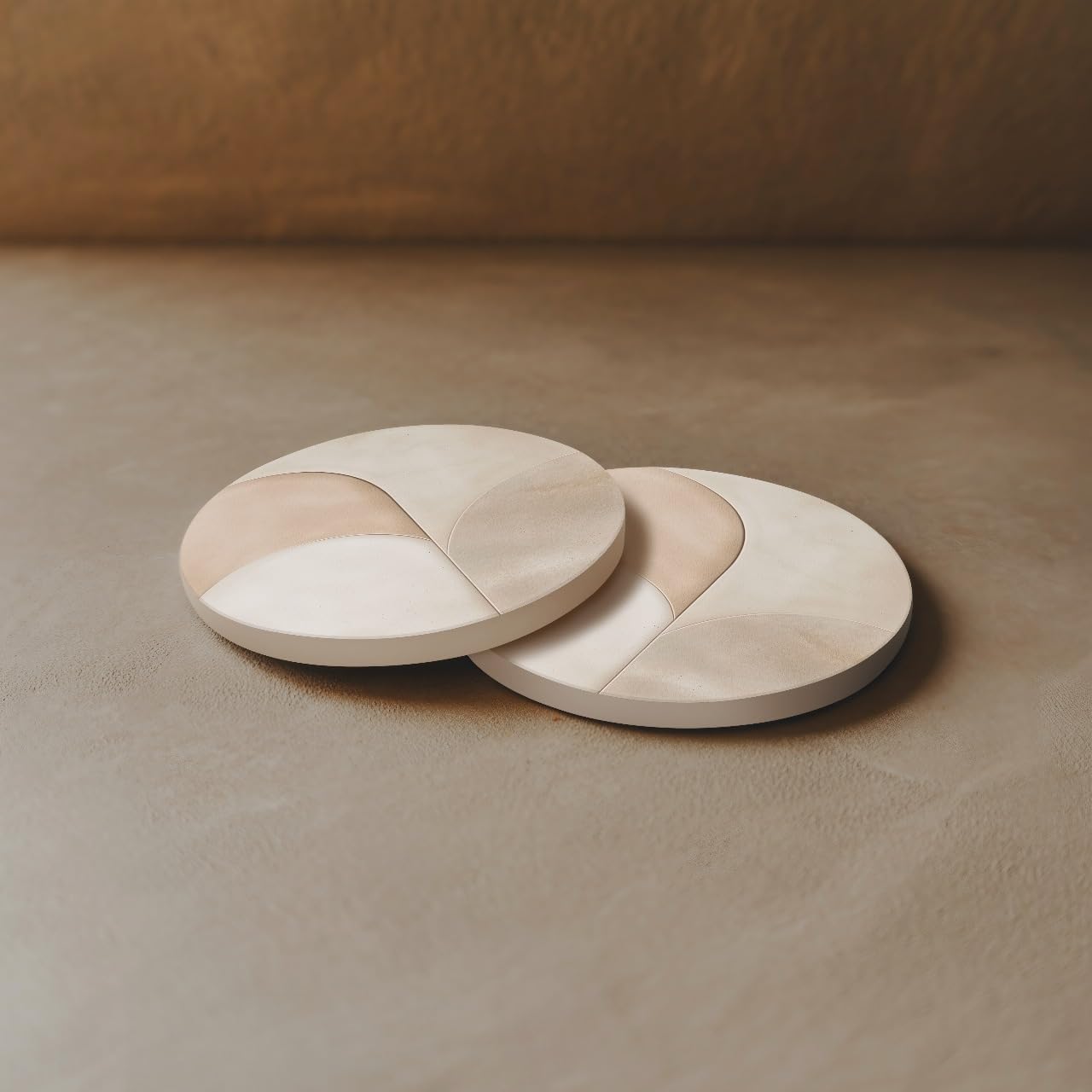 VEYRO Coasters Set of 6 for Drinks – Absorbent Ceramic Stone Drink Coasters with Cork Backing for Coffee Table & Desk, Modern Marble Look Cup Coaster Set, Housewarming Gift for New Home