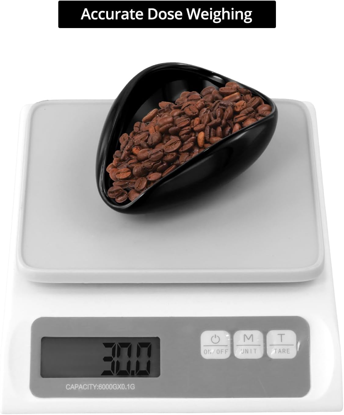 QWORK Coffee Bean Dosing Cup and Spray Bottle Kit - Ceramic Tray with Aluminum Glass Sprayer and Spoon for Baristas and Espresso Enthusiasts