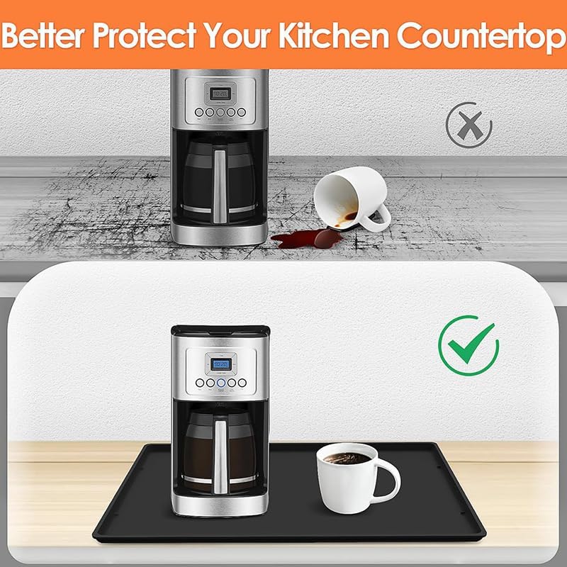 Coffee Mat, Bar Mat for Kitchen Counter, 16"x24" Kitchen Coffee Bar Pad, Anti-Slip, Heat Resistant Pad for Espresso Machines, Dinner Plates, Ice Cream Machines, Espresso Accessory
