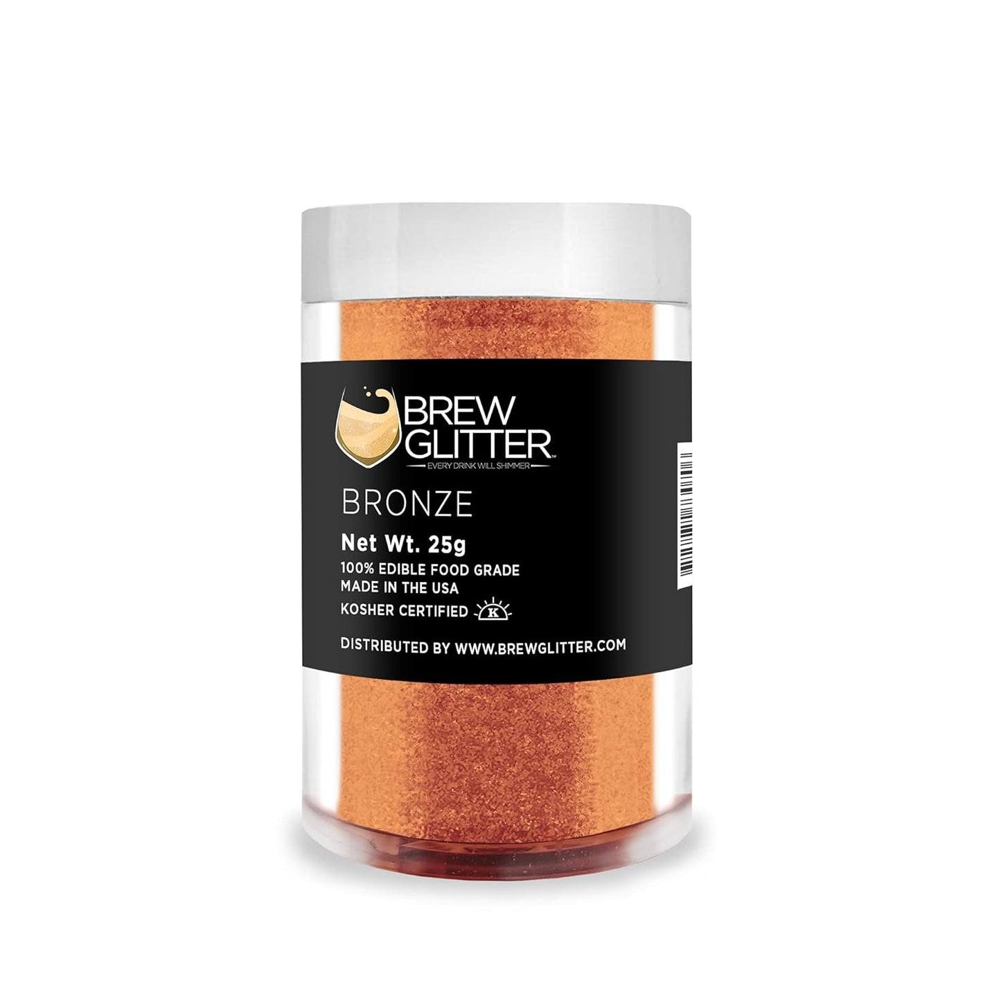 Bronze BREW GLITTER Edible Glitter For Drinks, Cocktails, Beer, Garnish Glitter & Beverages | KOSHER & HALAL Certified | 100% Edible & Food Grade | Vegan, Gluten, Nut Free (25g, Bronze)