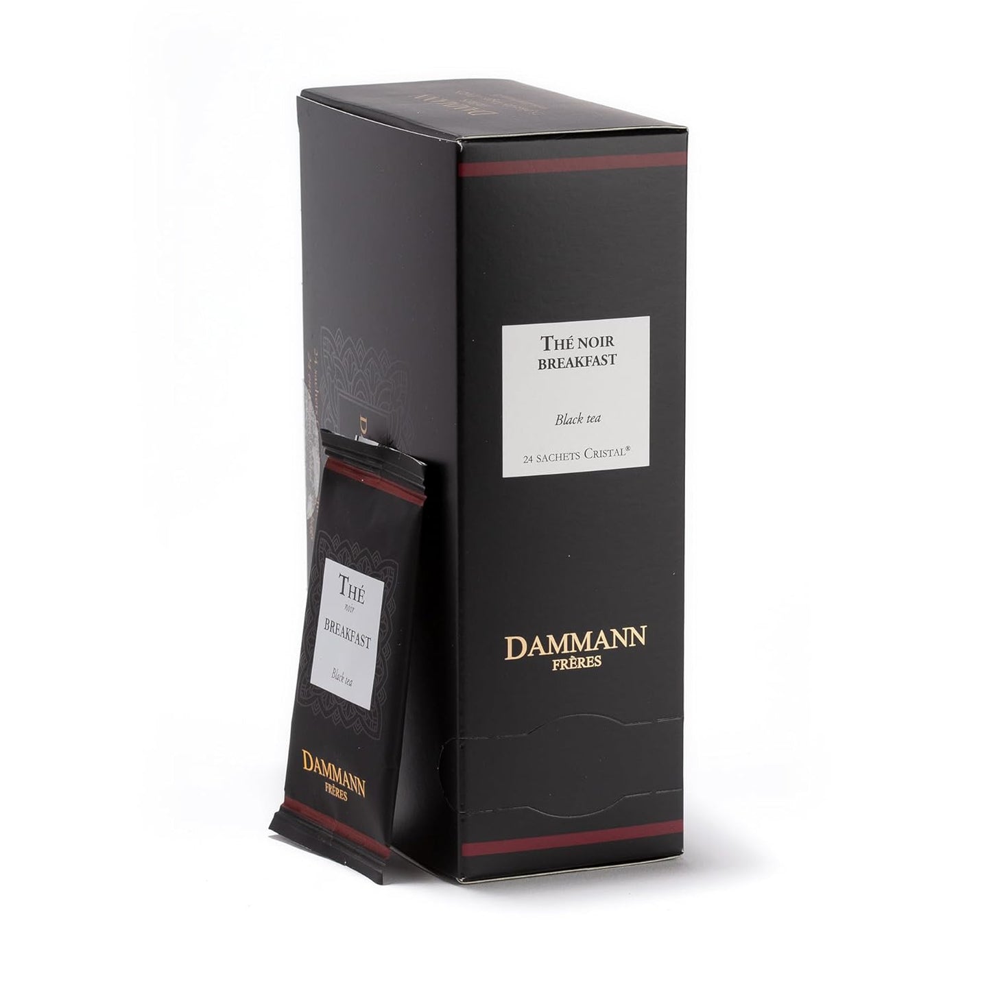 Dammann Freres Satchets, Breakfast Tea Bags, Premium Gourmet French Black Tea, Individually Wrapped, 24 Count (Single Pack)