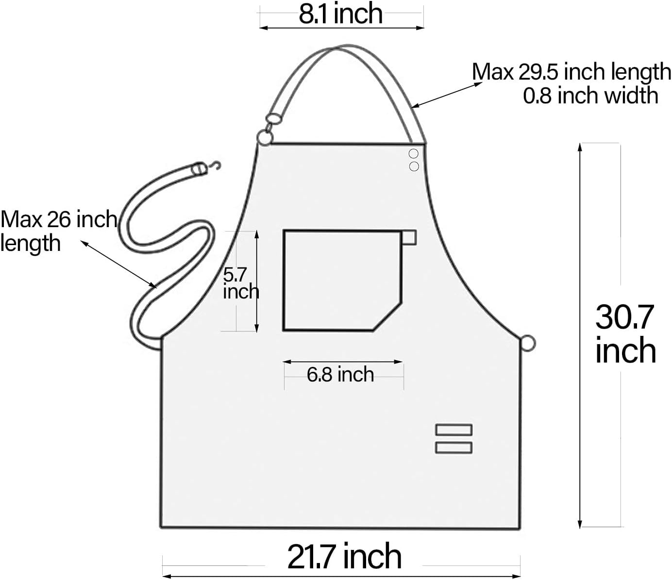 No-Tie Canvas Apron Heavy-Duty 16OZ Work Apron With Front Pocket Extra Long Straps Adjustable M–XXL (Coffee)
