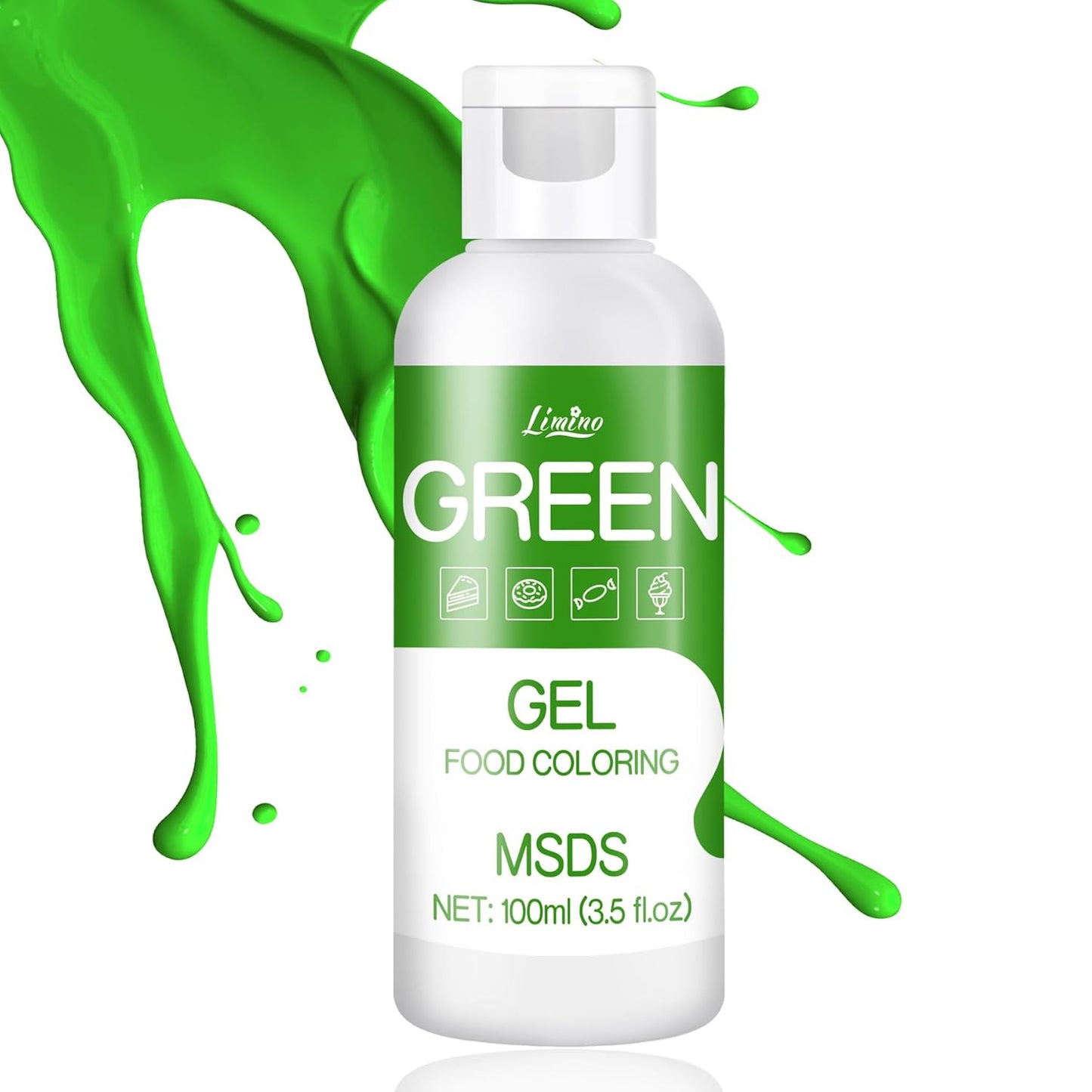 Gel Food Coloring - 4.5oz Vivid Food Coloring Gel for Baking, Cake Decorating, Cookie, Fondant, Macaron - Tasteless Concentrated Edible Food Color Dye for Icing, Slime, Drinks, DIY Crafts (Green)