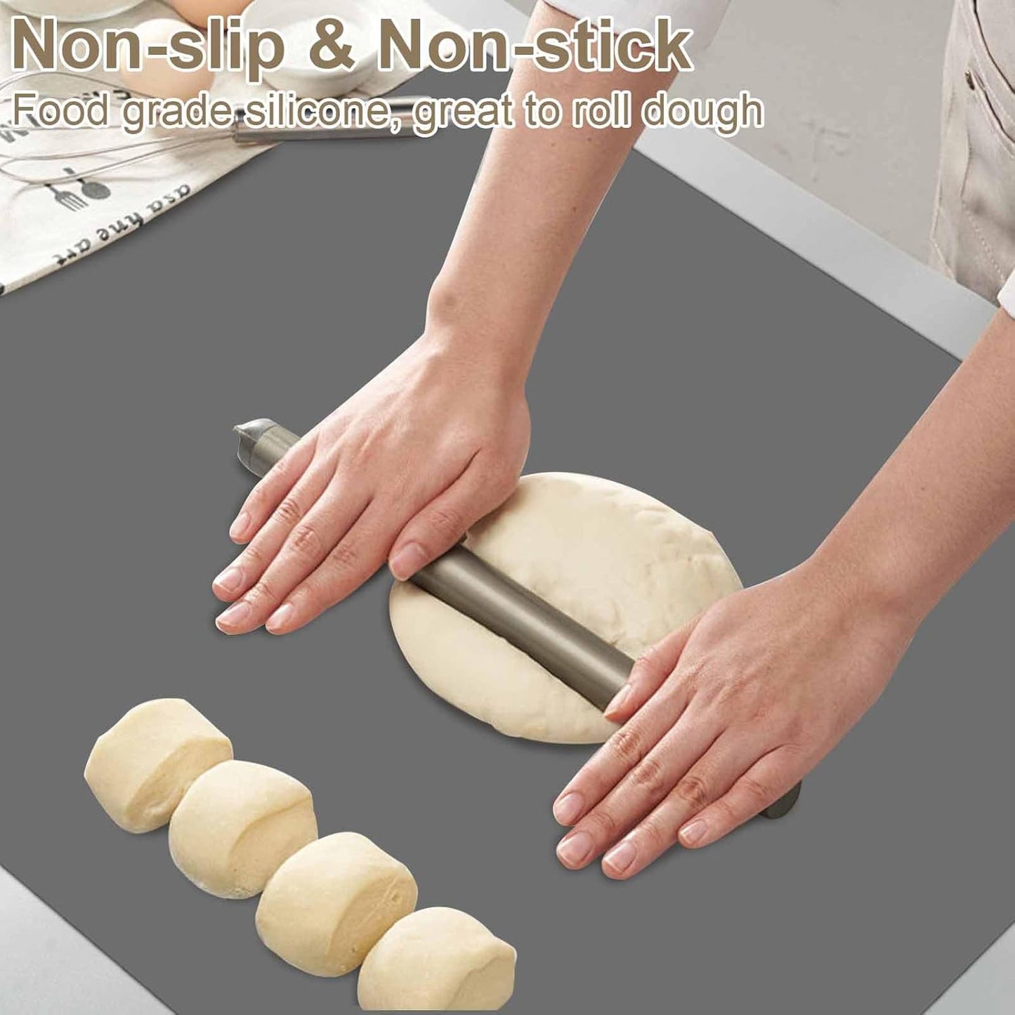 120"x24"(305cmx60cm) Large Silicone Kitchen Counter Mat, Heat Resistant Non-Slip Countertop Protector, Waterproof Multipurpose Mat for Kitchen Island, Semitransparent