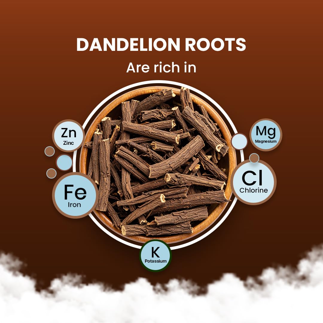 BLUE TEA - Dandelion Root Tea - 60 Count - Pyramid Plant Based Tea Bag | Support Kidney Function and Healthy Digestion | Detox Tea | Herbal Tea - Caffeine Free - Non-Bitter - Mild Flavor | Zipper Pack