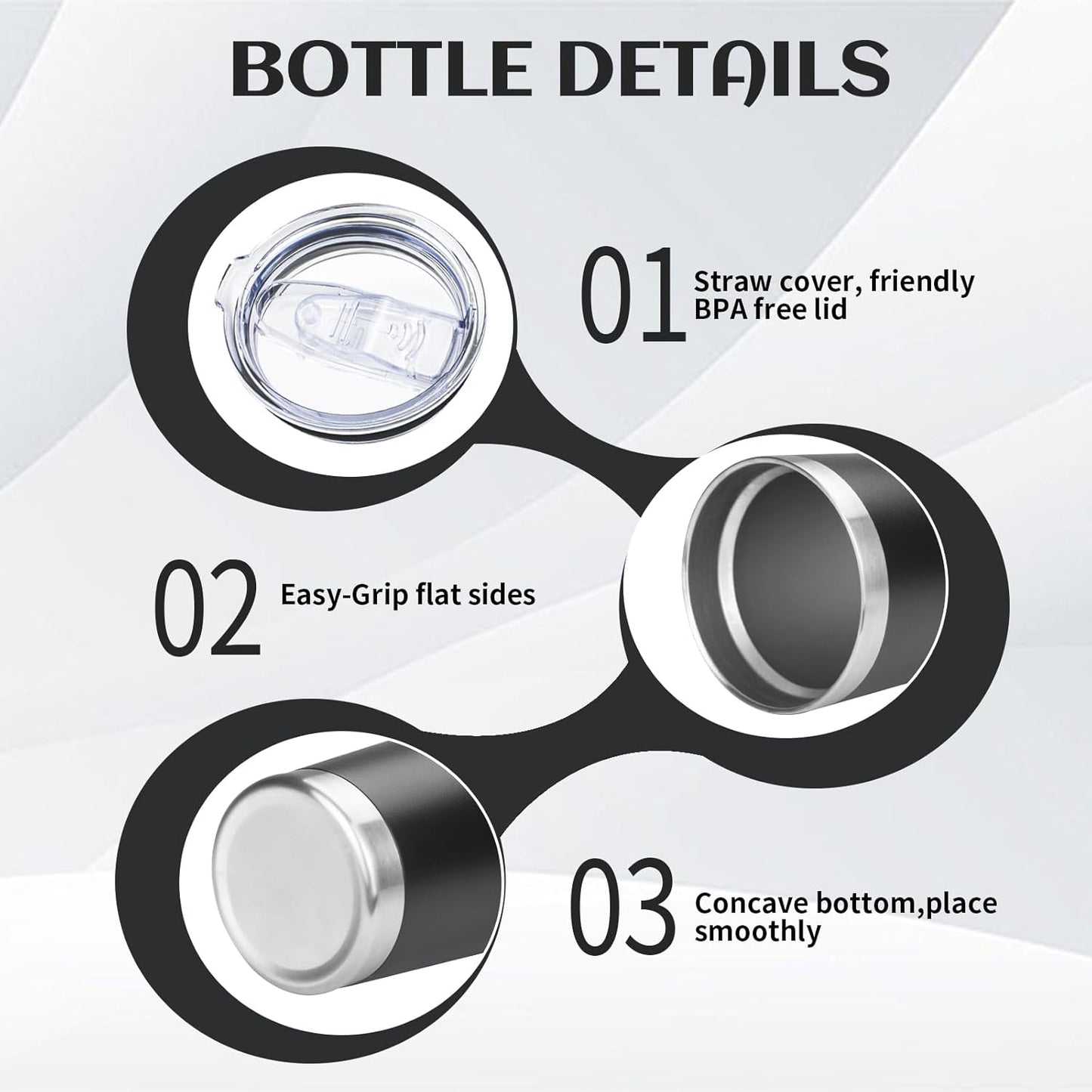 20oz Tumbler Bulk with Lid and Straw, Stainless Steel Double Wall Vacuum Insulated Travel Mug, Powder Coated Coffee Cups for Hot and Cold Drinks,Funny Gifts for Women Men(Black,6)