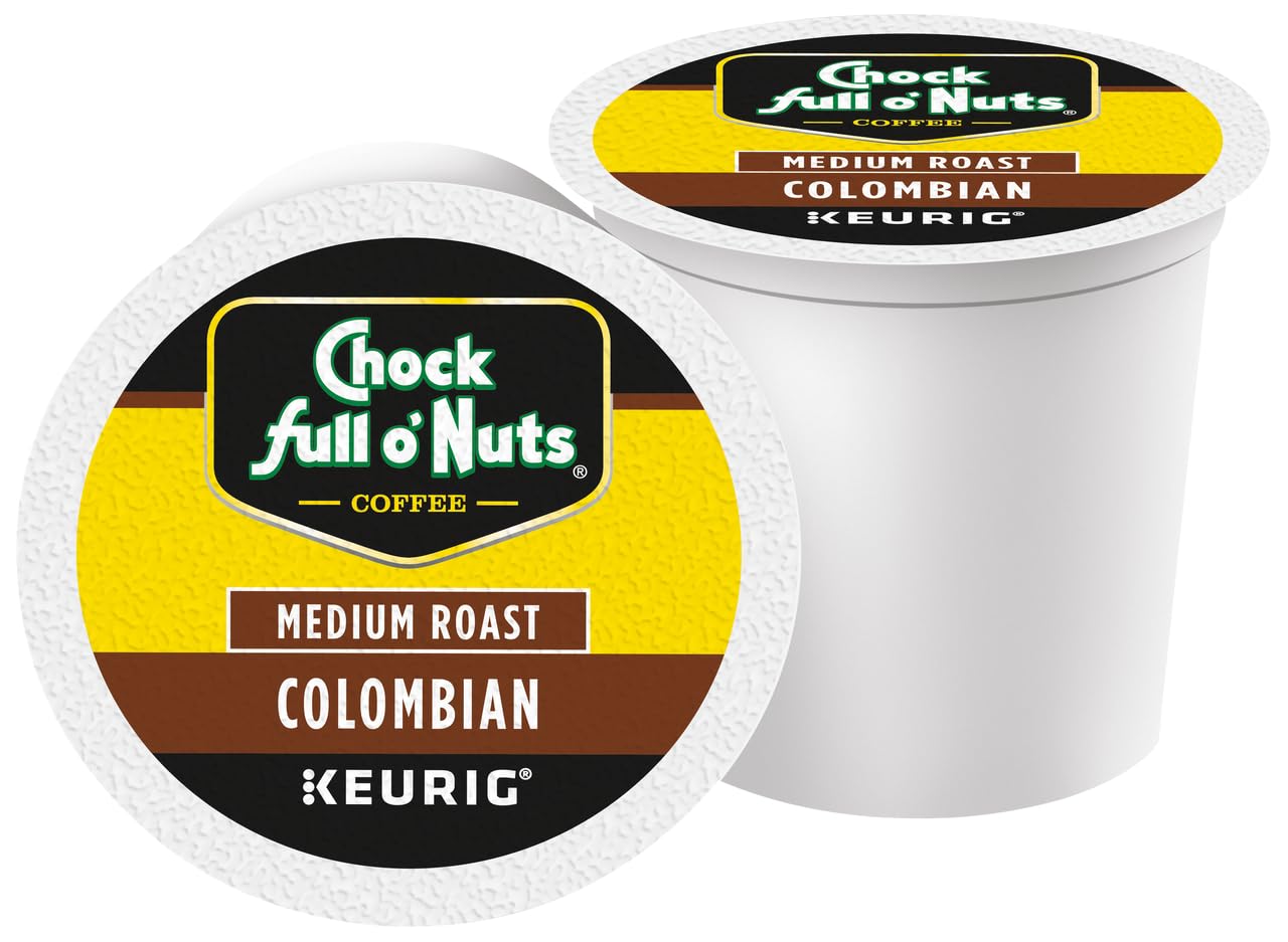 Chock Full o'Nuts Colombian Coffee, Compatible with K-Cup Pods, 12 CT (Pack of 3)