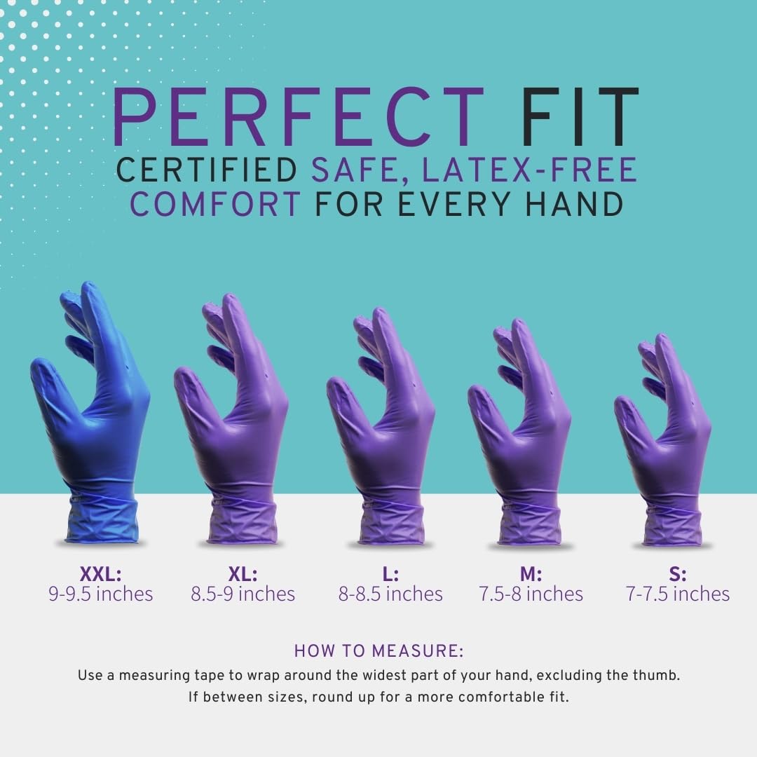SafeWay Nitrile Gloves, 4000 Ct, 2X-Large, Powder-Free, Latex-Free, All-Purpose, Professional Disposable Gloves with Textured Fingertips for Medical Use, Food Prep, Cleaning, Tattoo & More