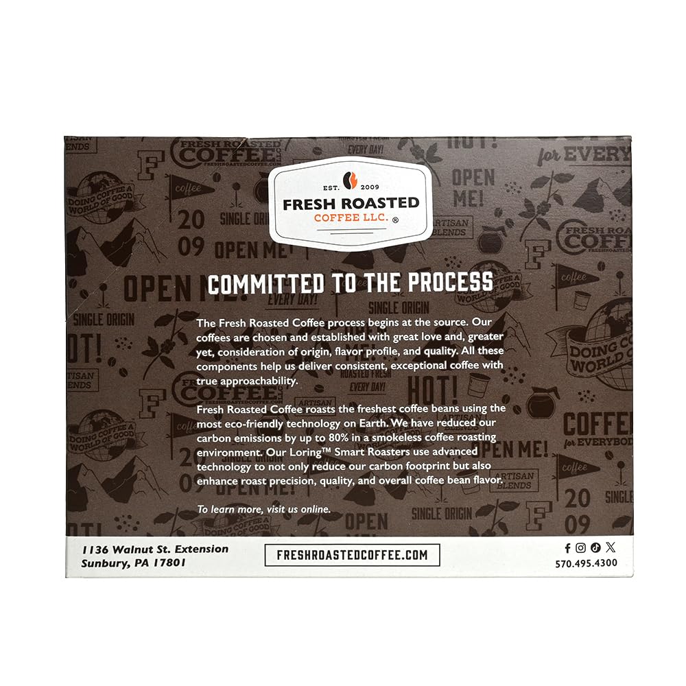 Fresh Roasted Coffee, Kenya AA, Med-Dark Roast, 24 Pods for K Cup Brewers