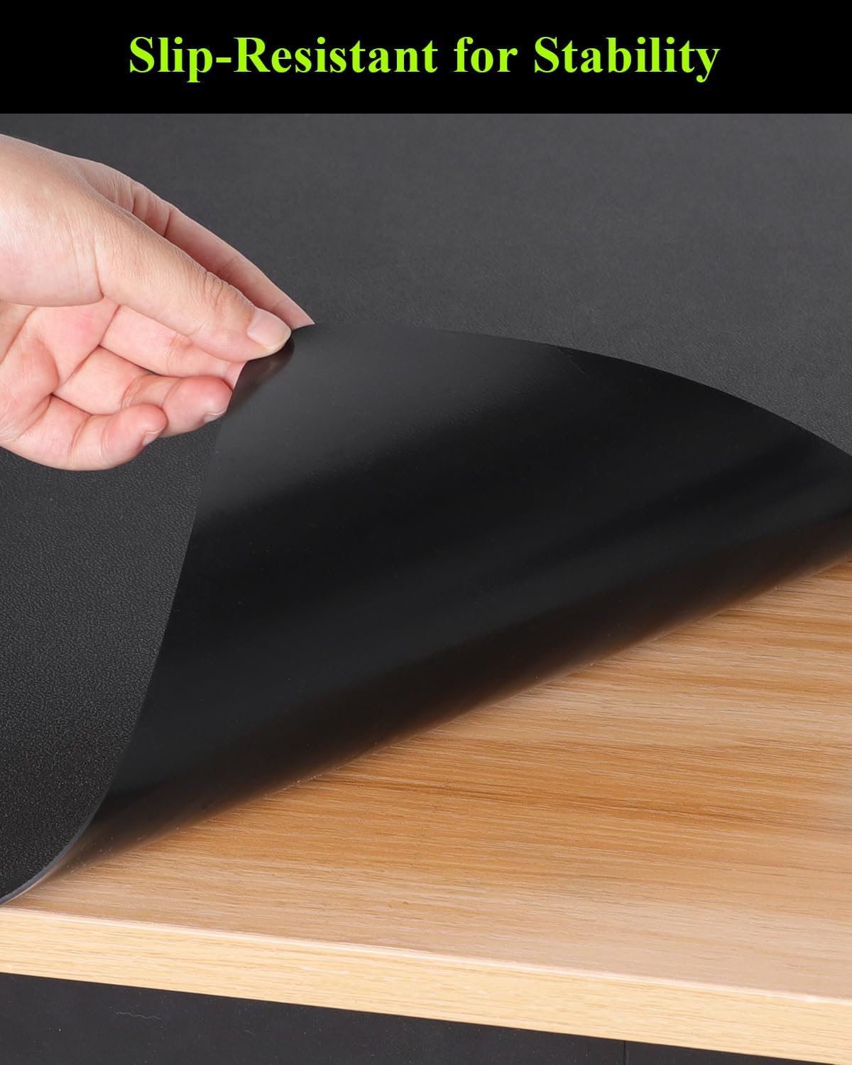 Black Plastic Table Cover Protector, 54" x 54" Waterproof Easy Flat PVC Desk Pad Mat, 1.5mm Thick Waterproof Vinyl Table Top Protector for Dining Room Table, Office, Dresser