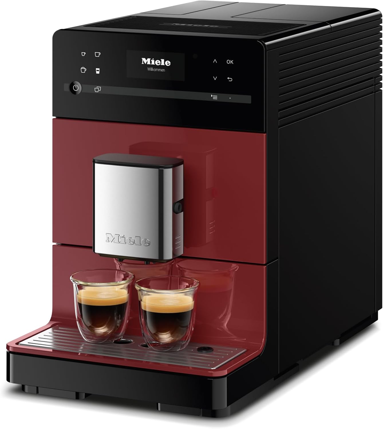 Miele CM 5310 Silence Automatic Coffee Maker - With OneTouch for Two, AromaticSystem, coffee pot, cleaning programs and more, in Tayberry Red