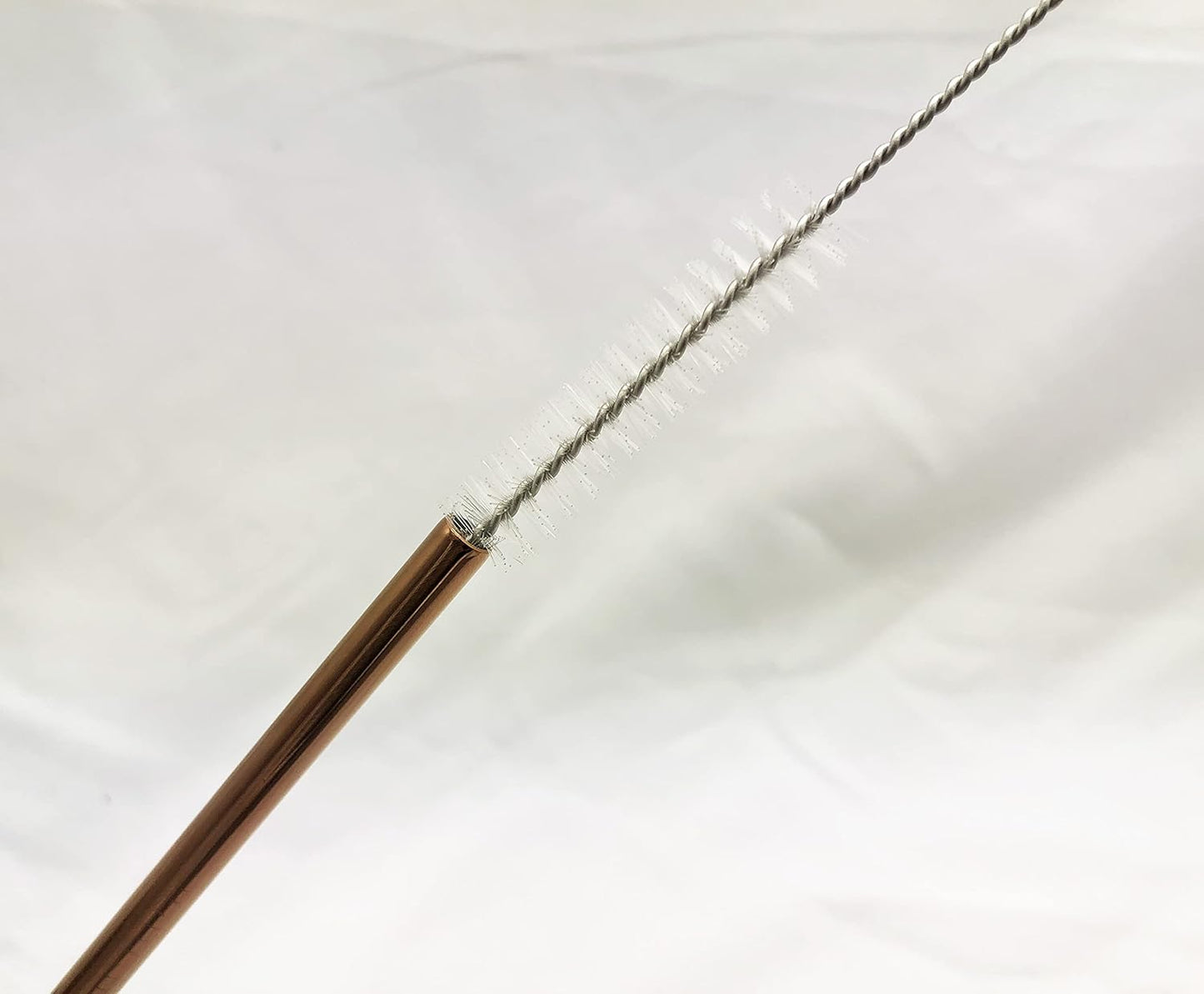 10 Pcs Stainless Steel Straws, Reusable Drinking Straws, Straight Metal Straw Sets with 2 Pcs Cleaning Brushes (10.5 Inch, Rose Gold)