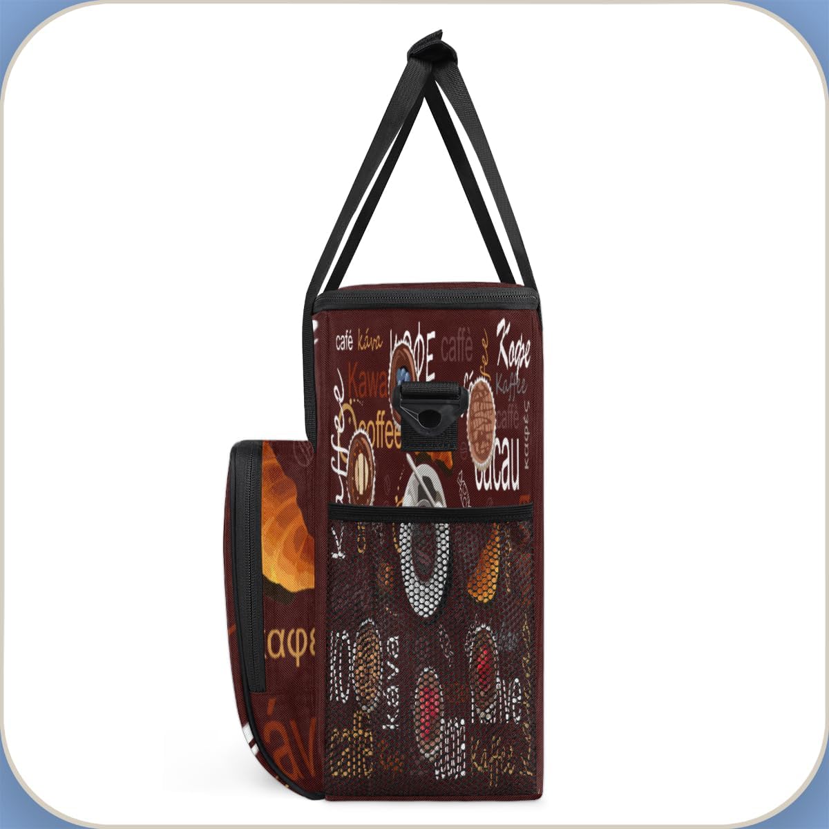 Brown Coffee Coffee Maker Carring Bag Cocoa Kaffee Travel Carrying Storage Tote Bag Compatible with Keurig K-Mini or K-Mini Plus Portable Single Serve Coffee Brewer Case with Pockets for K-cup Pods