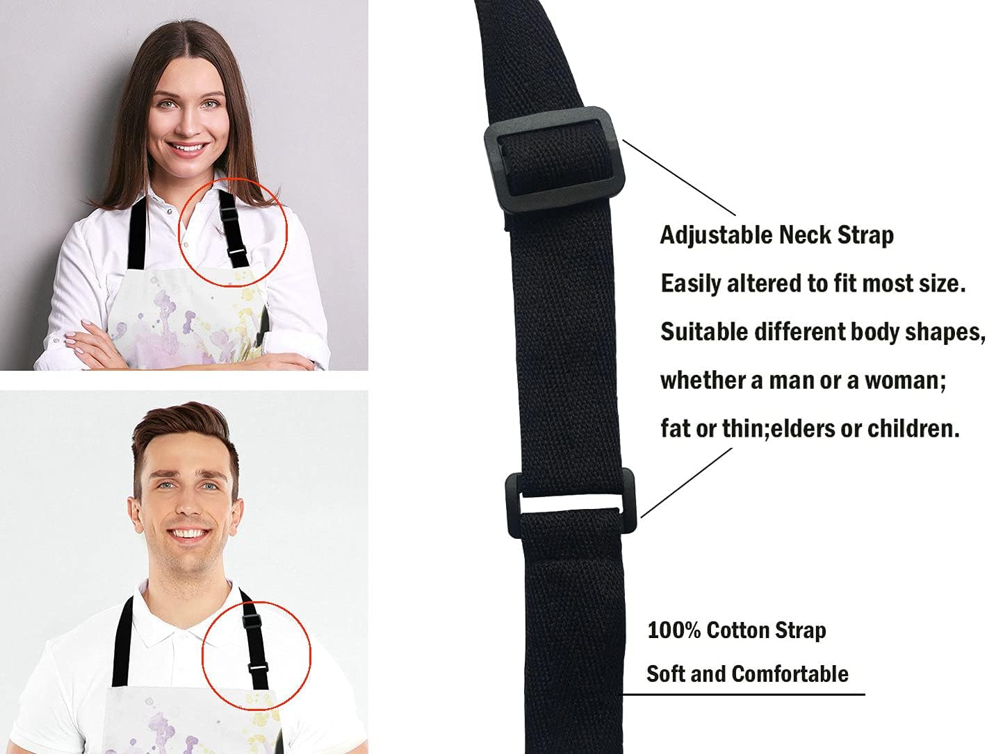 Watercolor Fox and Baby Fox Kitchen Cooking BBQ Chef Apron,Funny Apron for Men, Women - Dad Presents, Presents for Men - Birthday, Mothers Day Presents for Mom, Wife, Husband, Brother, Friends