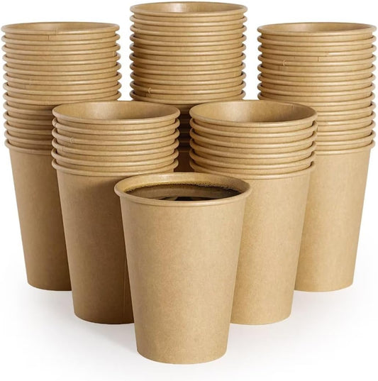 LITOPAK 240 Pack 12 oz Paper Cups, Kraft Hot Coffee Cups, Beverage Disposable Drinking Cups, Hot Coffee Cups, Paper Coffee Cups for Water, Coffee, Juice, and Tea