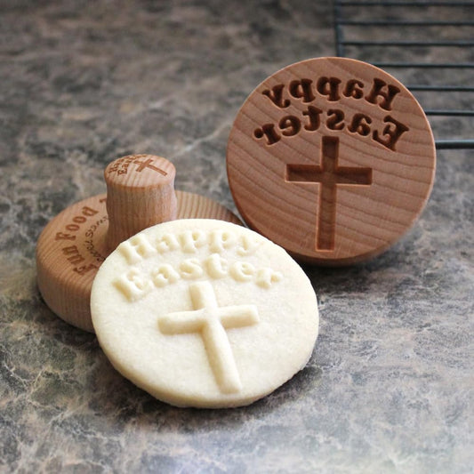 Wood Cookie Stamp, 2.5 Inch (Happy Easter CS-108)