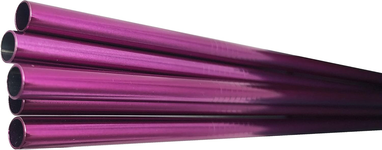 10 Pcs Stainless Steel Straws, Reusable Drinking Straws, Straight Metal Straw Sets with 2 Pcs Cleaning Brushes (8.5 Inch, Rose Red)