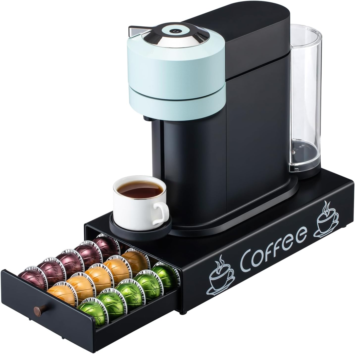 Rice rat Nespresso Pod Holder Pod Drawer Cabinet Pod Storage Rack For Counter,8.3'' Wide by 16.5'' Deep by 3.5'' High (30 Pods)