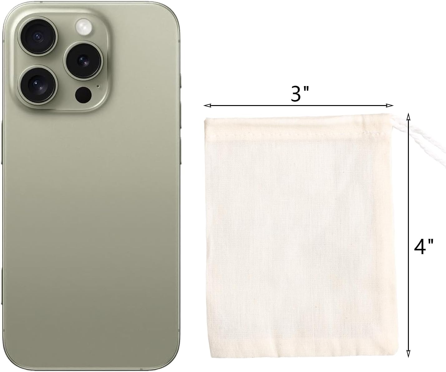 Eketirry Spice Bags, 10pcs Reusable Empty Tea Bags, Muslin Strainer Bags, Soup Bags for Cooking, Natural Cotton Fine Mesh Cheesecloth Bags for Cold Brew Coffee(3 x4Inch)