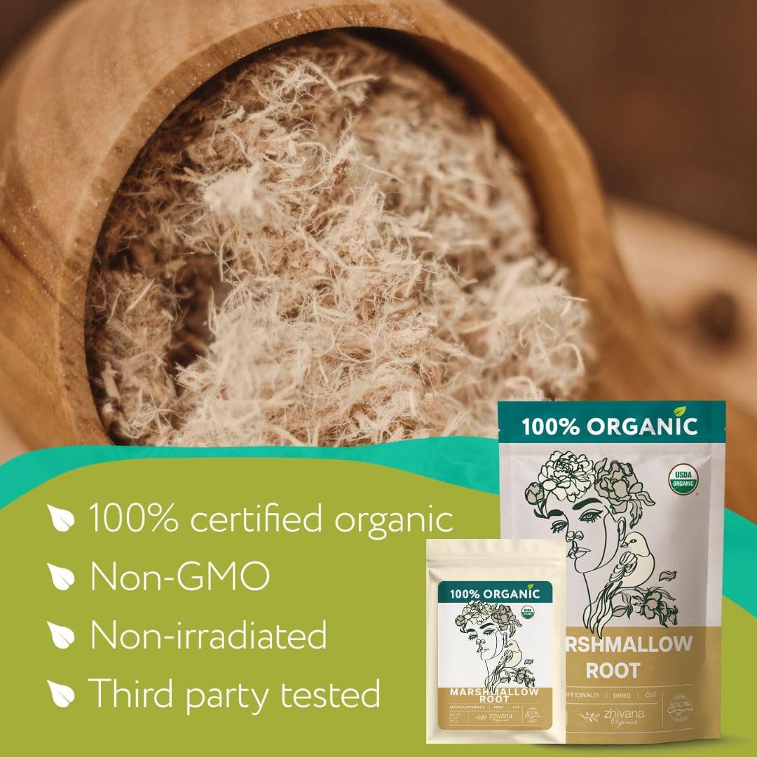 Organic Marshmallow Root Tea – Loose Cut Althaea officinalis – 4 oz