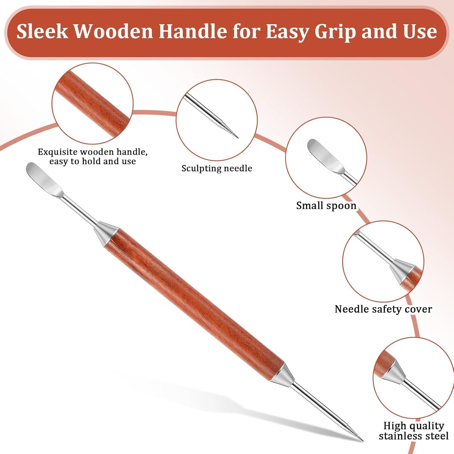 3PCS Latte Art Pen, Stainless Steel Dual-Ended Coffee Drawing Pen with Wood Handle Latte Art Tools Espresso Designs Barista Accessories Coffee Tool for Home Cafe Bar