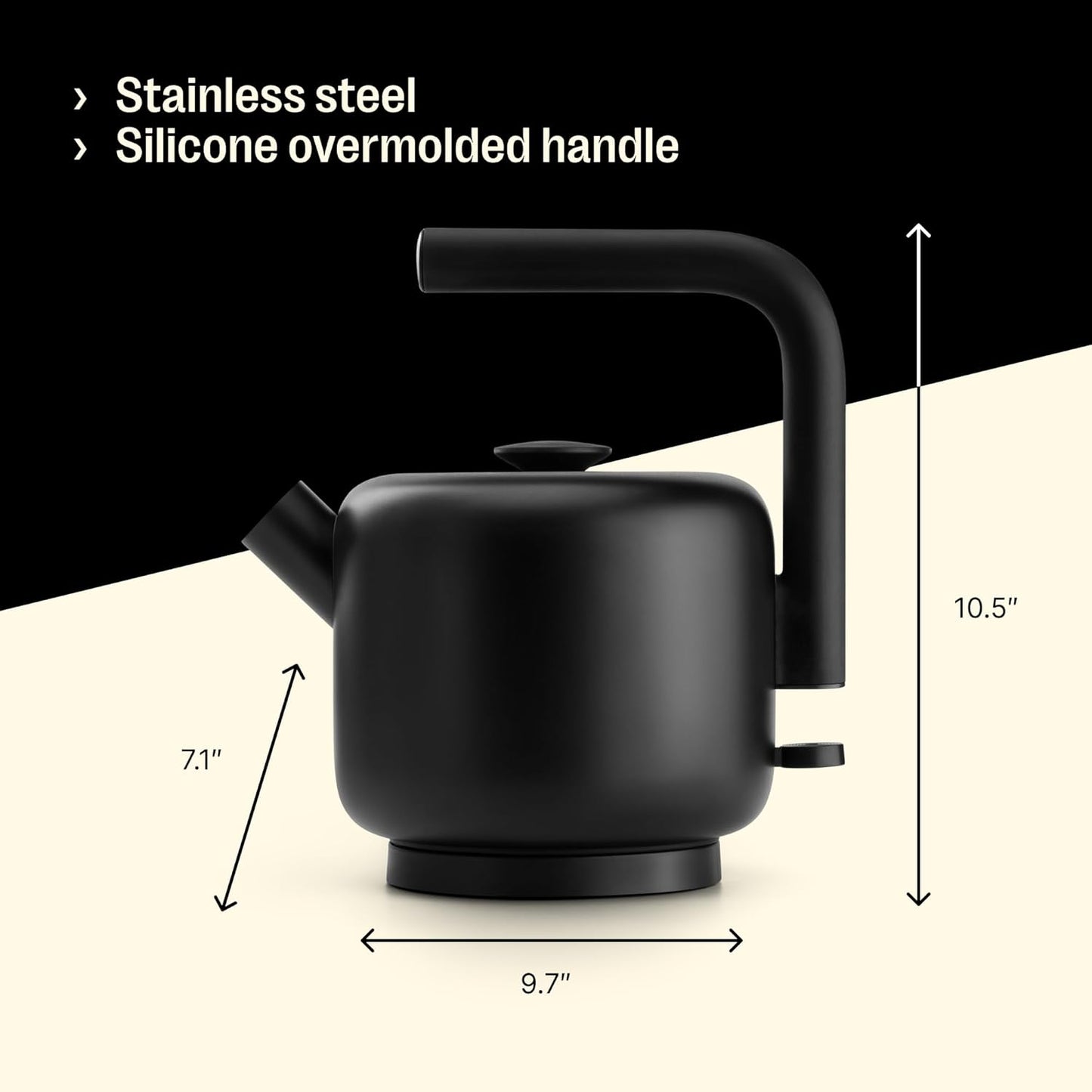 Fellow Electric Clyde Kettle - 1.5 Liter Capacity - Modern Twist On Stovetop Design, All-Purpose, Stainless Steel - Warm Water for Ramen, Oatmeal, Tea, Coffee & more - Large Capacity