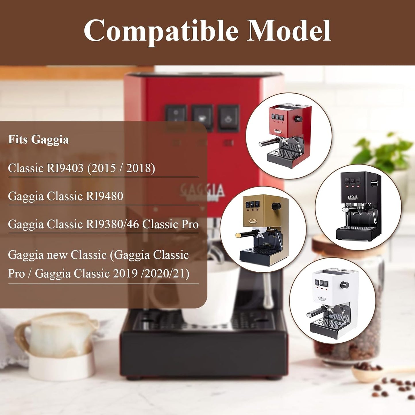 Low Profile Thin Drip Tray & 6 Bar 9 Bar 12 Bar OPV Spring Modification Kit & Long Stainless Steel Tube, Compatible with Gaggia Classic Pro Traditional Espresso Coffee Machine Parts