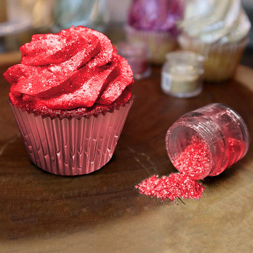 BAKELL® Red Edible Glitter, 45 Gram Shaker | TINKER DUST Edible Glitter | Approved Glitter | 100% Edible Glitter | Cakes, Cupcakes, Cake Pops, Drinks, Vegan Glitter & Dusts