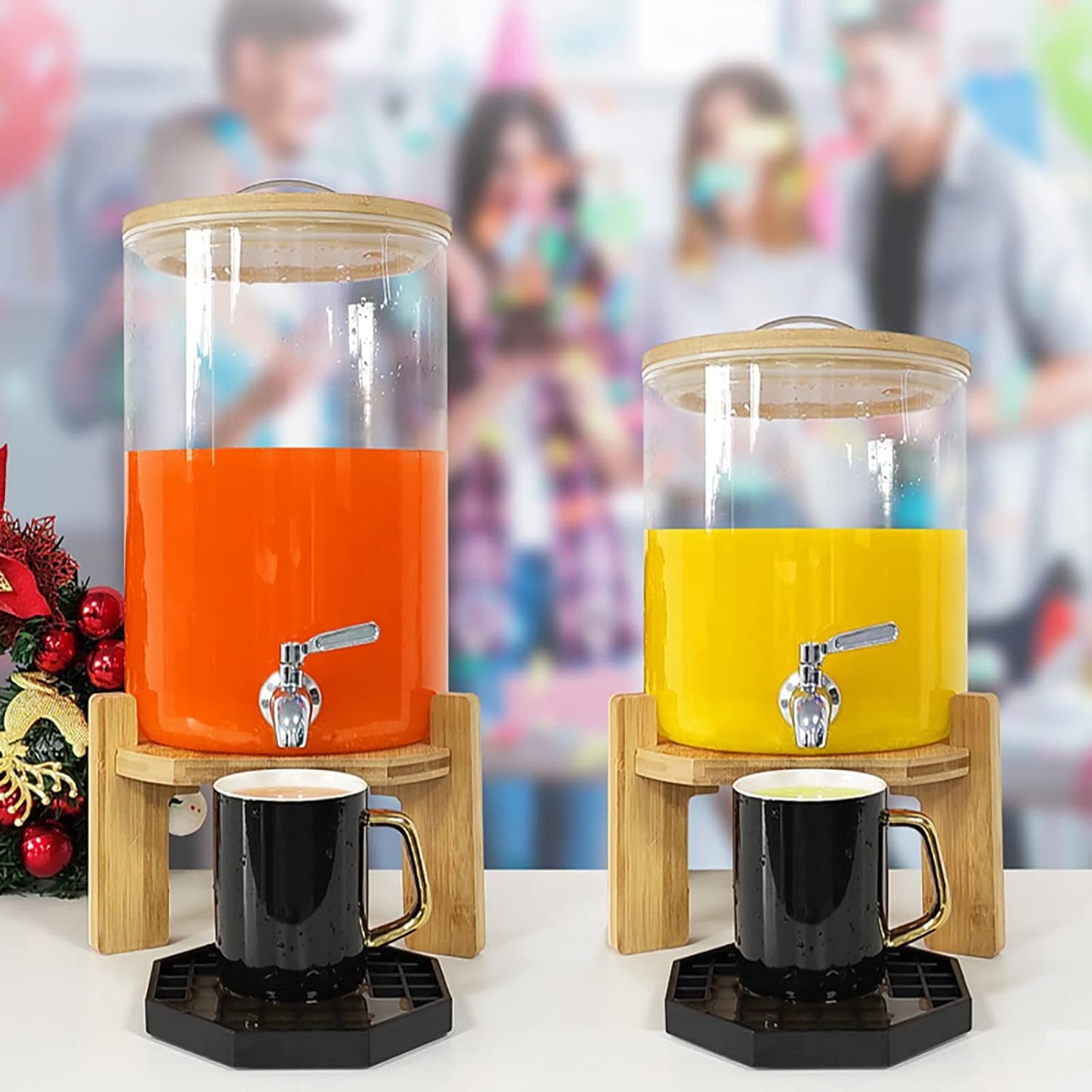 Drip Trays 4" Coffee Countertop Octagon Drip Tray Black Plastic Coffee Drip Tray With Honeycomb Grid, Pack of 2 (2 Pcs 4")