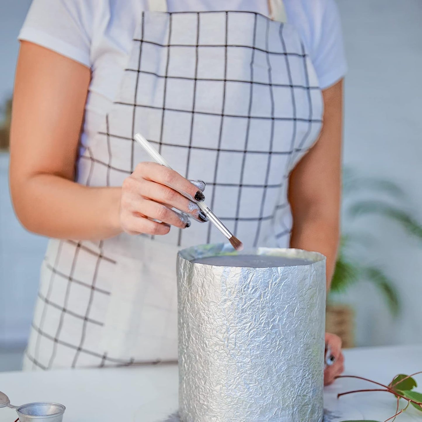 Patelai 10 Pcs Food Safe Paint Brushes Fondant Tools for Cake Baking Chocolate Sugar Cookie Decoration Cake Brushes for Luster Dust Pastry Decorating Supplies with Fondant and Gum Paste Tool(White)