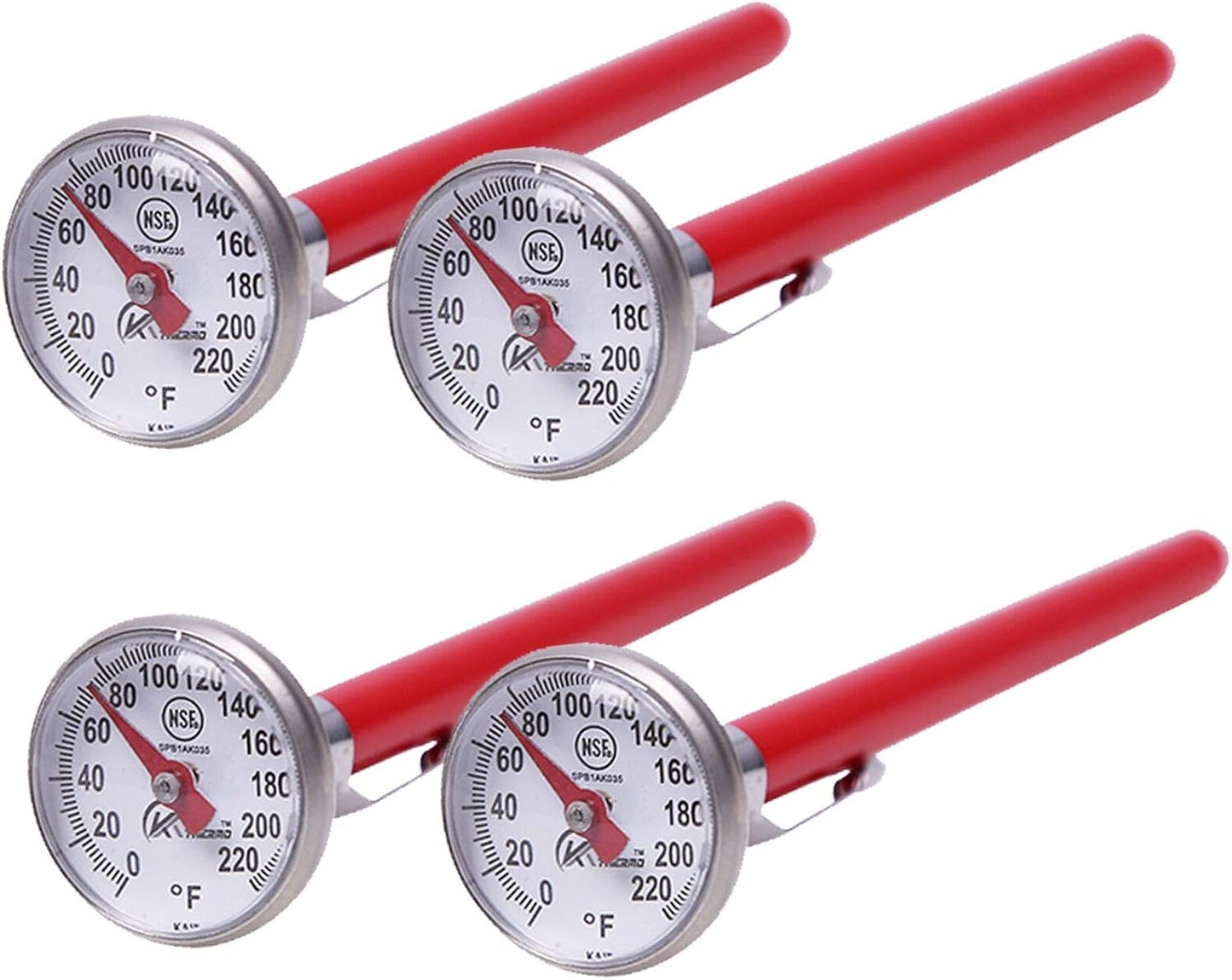 KT THERMO Instant Read 1-Inch Dial Thermometer(4-Pack),Best for The Coffee Drinks,Chocolate Milk Foam