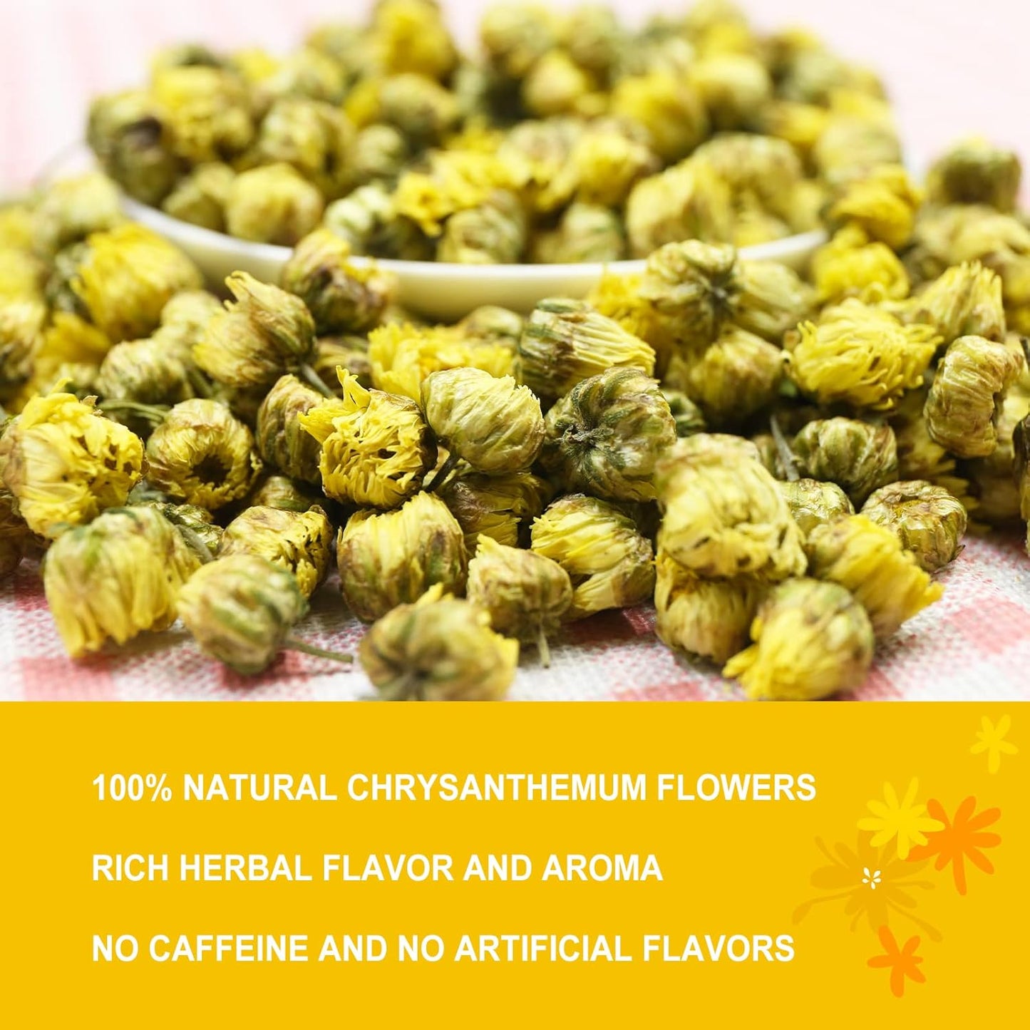 Olvvla - Chrysanthemum Tea - 4oz/114g - Top Grade Natural Dried Fetal Chrysanthemum Flowers - Health Tai Ju Herbal Tea - Caffeine-free