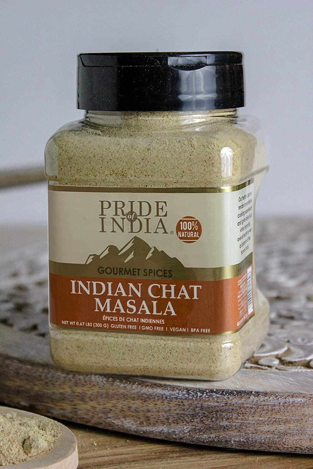 Pride of India – Indian Chat Masala Seasoning Spice – Ideal for Savory Dishes – Perfect Seasoning for Drinks/Salads/Fruits – Preservatives Free – Easy to Store – 8oz. Medium Dual Sifter Jar