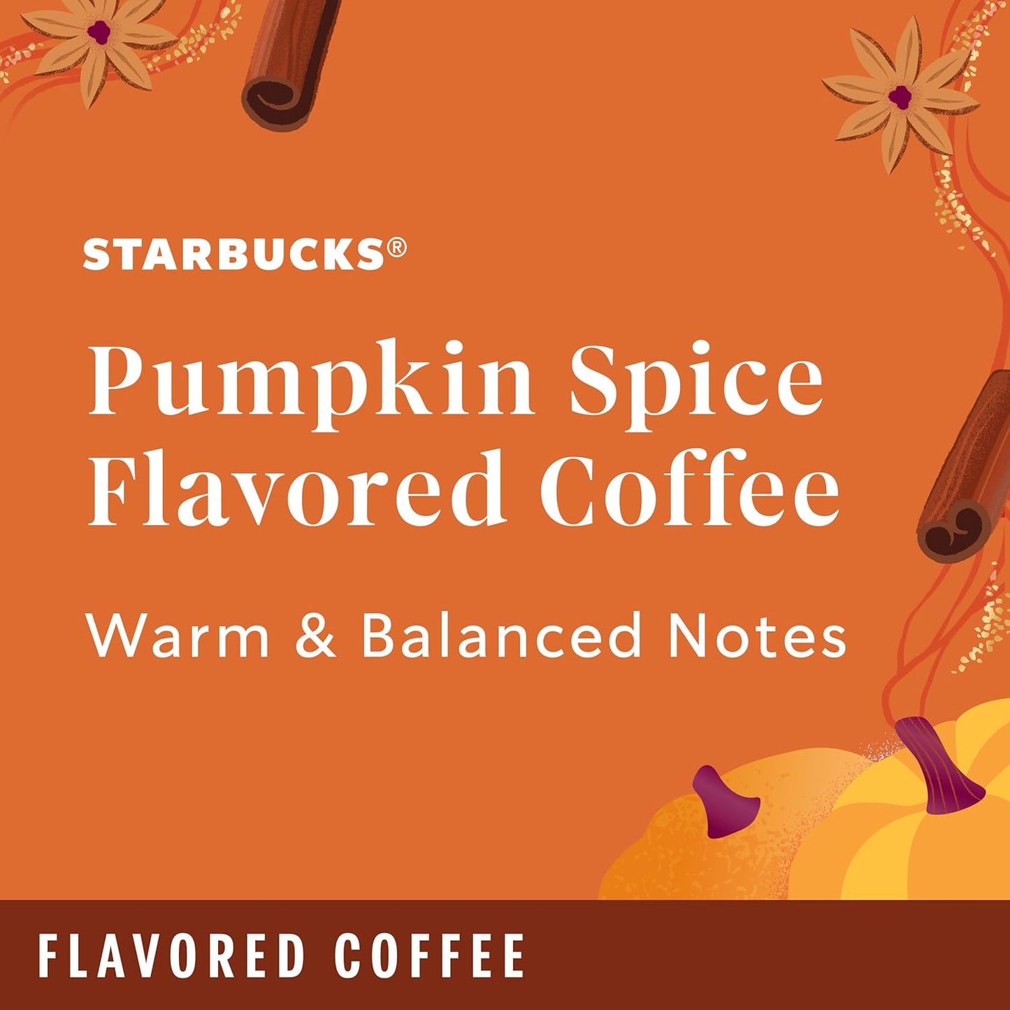 Starbucks Ground Coffee, Pumpkin Spice Flavored Coffee, 100% Arabica, Limited Edition, 1 Bag (17 Oz)
