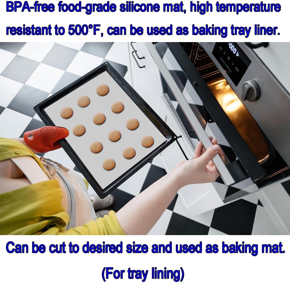 Silicone Mat - Non-Stick, Reusable & Heat Resistant Up to 500°F, Fits Resin Crafts, Dishwasher Safe for Baking, Cookies, Pastry (36” x 24”)