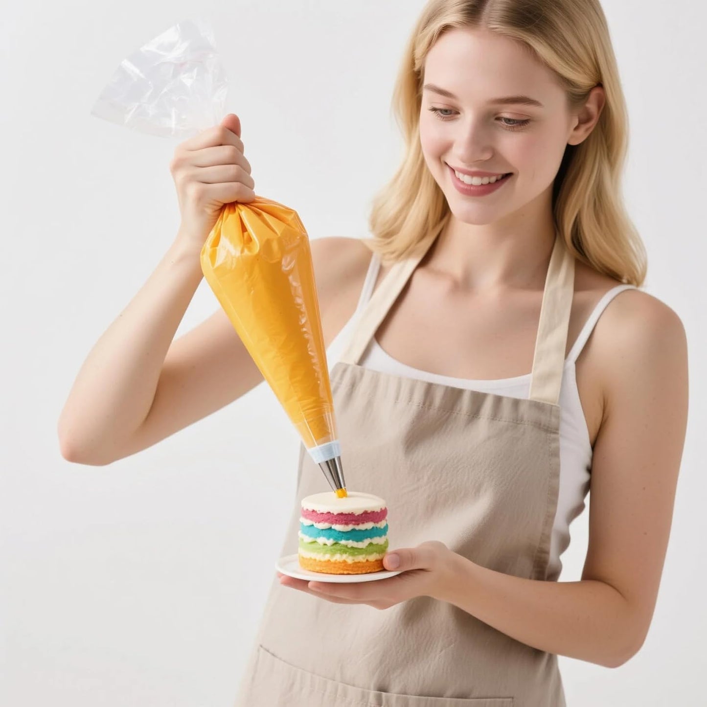18 Inch Pastry Piping Bags - HOMIOVE 100Pack Disposable Icing Bags Thick Anti-Burst Pastry Icing Frosting Piping Bag Tipless Icing Bags for Decorating Cupcakes Cakes Cookies